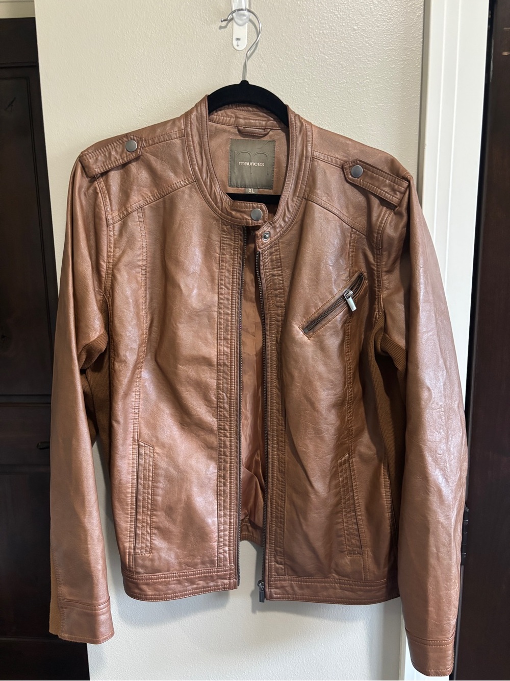 Maurices Brown Faux Leather Moto Jacket